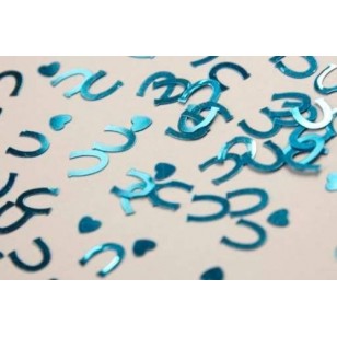 Turquoise Horse Shoes Wedding Anniversary Table Confetti